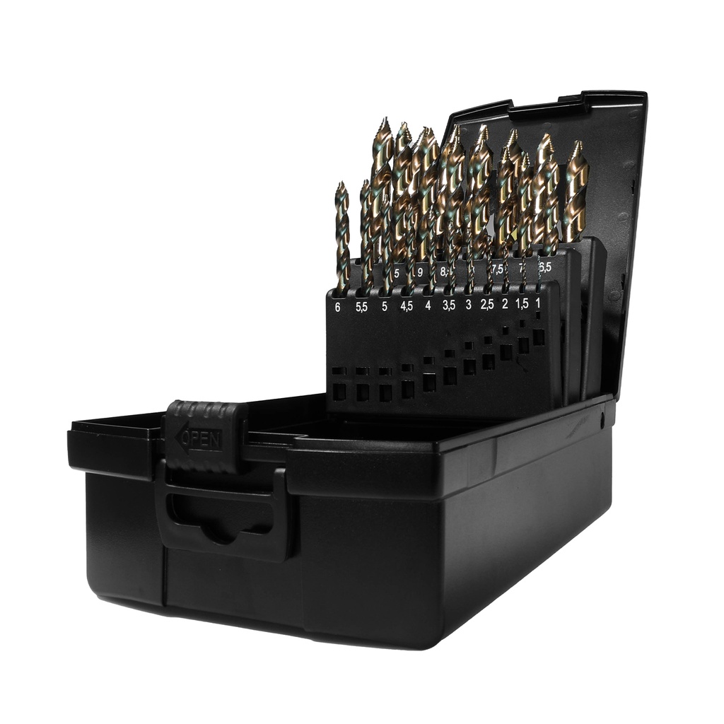 HSSE-Co 5% Fast Step Drill Bit Set 1-13 mm 25pcs