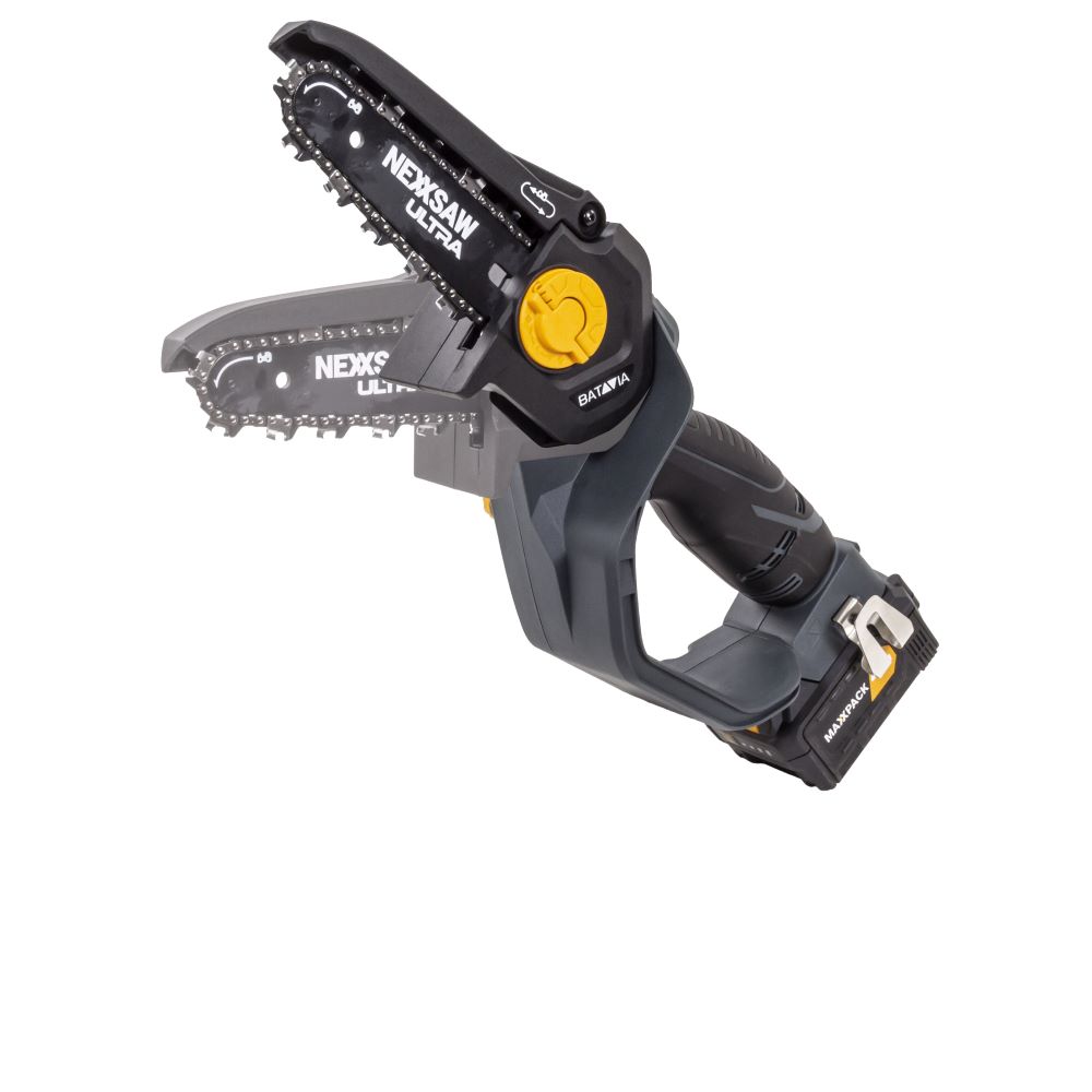 Batavia Nexxsaw V3.2 18V brushless one-hand chainsaw 7''. With 1 x battery 4Ah and 1 x fast charger 4A